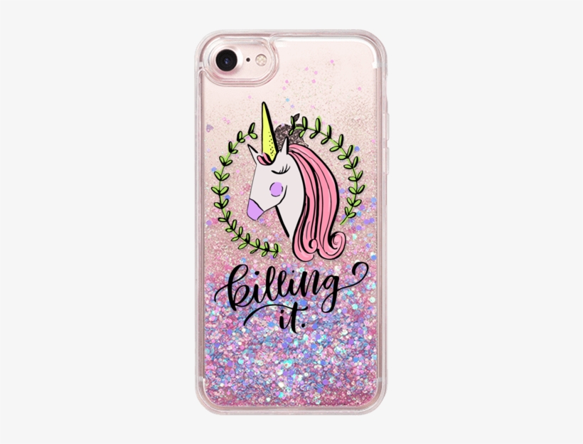 Casetify Iphone 7 Glitter Case - Fundas Para Celular Unicornio, transparent png #2053765