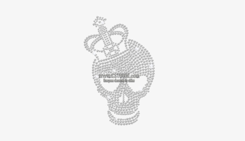 Cute Skull In Love Iron On Bling Transfer - Skull, transparent png #2053865