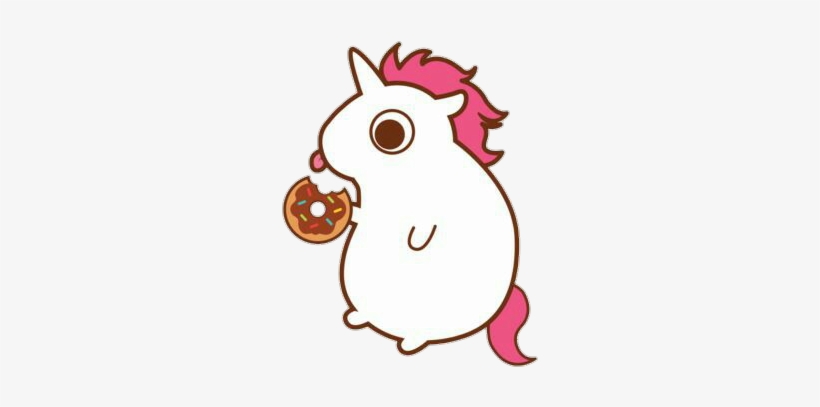 Clip Donut Eat Tumblr Sticker - Unicorn With A Donut, transparent png #2053916