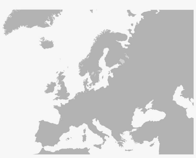 792px-blank Map Europe No Borders - Europe Map Black, transparent png #2054388