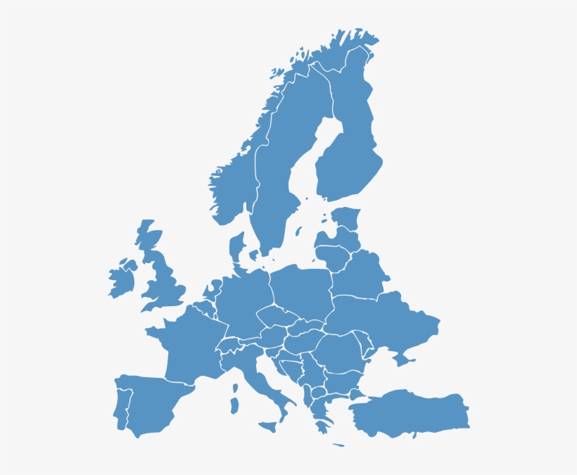 Picture Transparent Download Map Blue Clip Art At Clker - Europe Map Vector Png, transparent png #2054416
