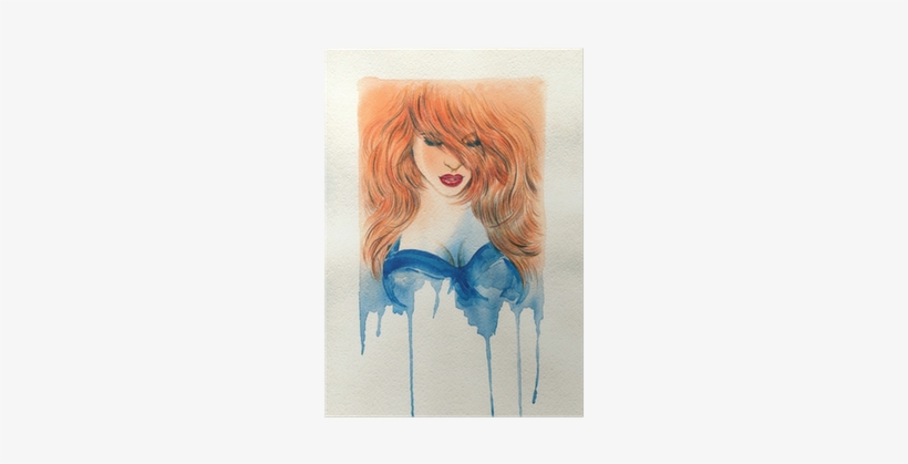 Watercolor Illustration Poster • Pixers® • We Live - 24x16 Art Print:art Print Beautiful Woman. Watercolor, transparent png #2054779