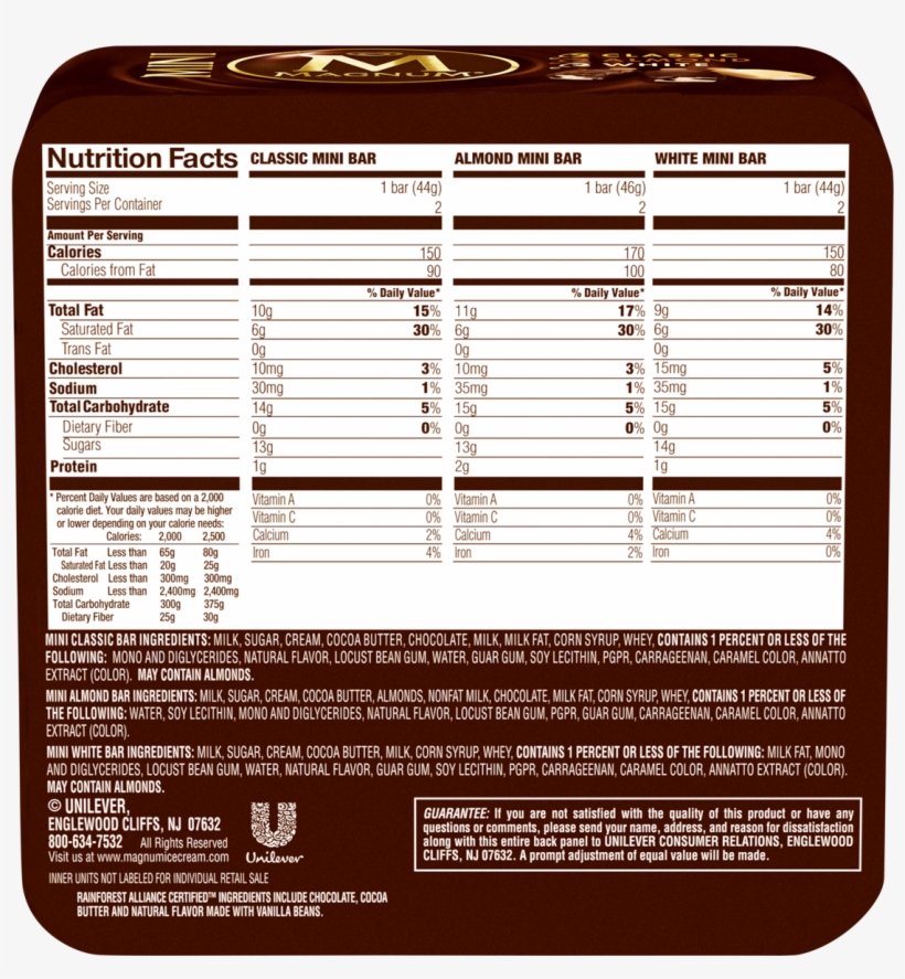 Magnum Ice Cream Nutritional Information, transparent png #2054780
