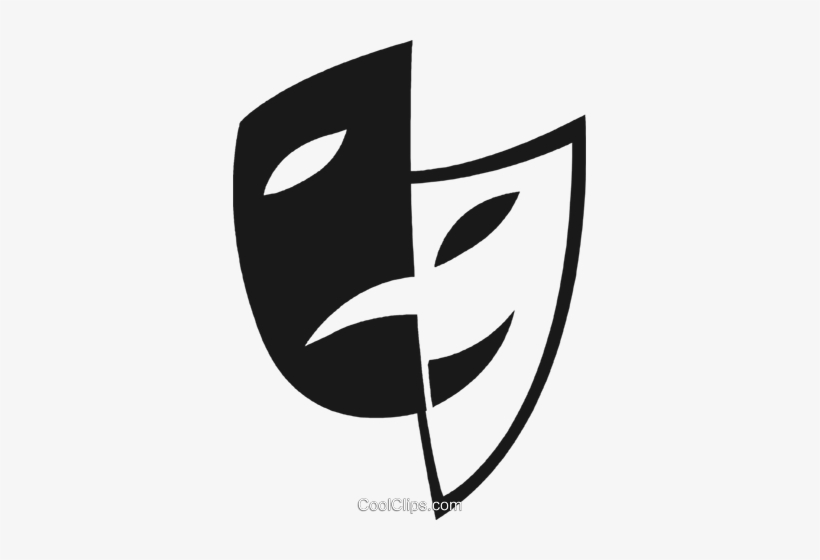 Comedy/drama Masks Royalty Free Vector Clip Art Illustration - Mascaras De Teatro Png, transparent png #2055469