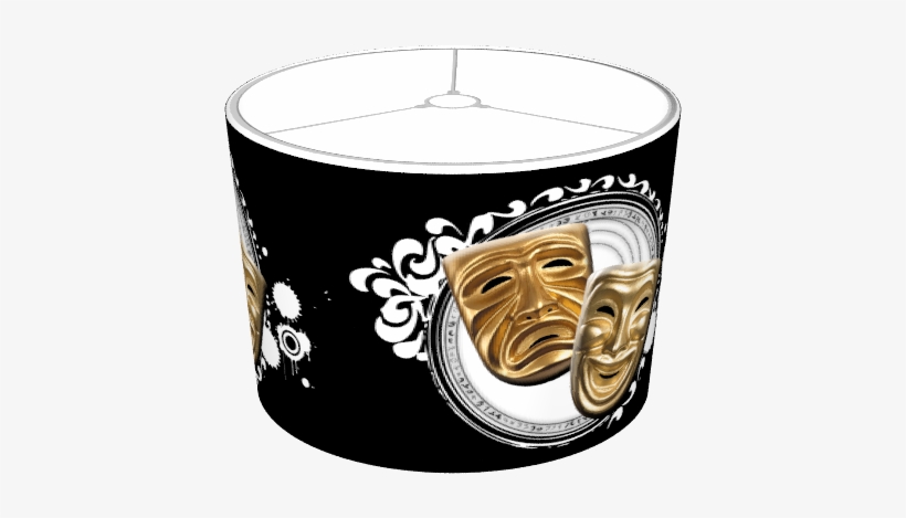 Gold Drama Masks Lampshade - Mug, transparent png #2055502