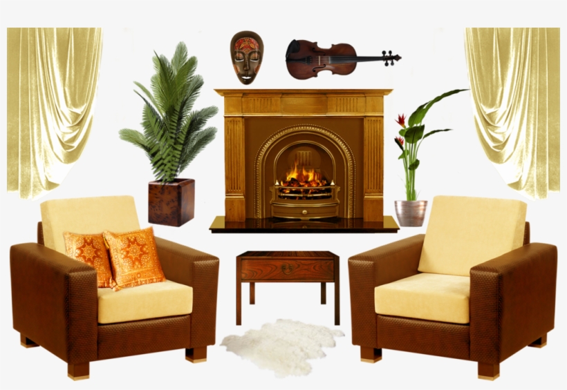 Fireplace Clipart Living Room - Club Chair, transparent png #2055698