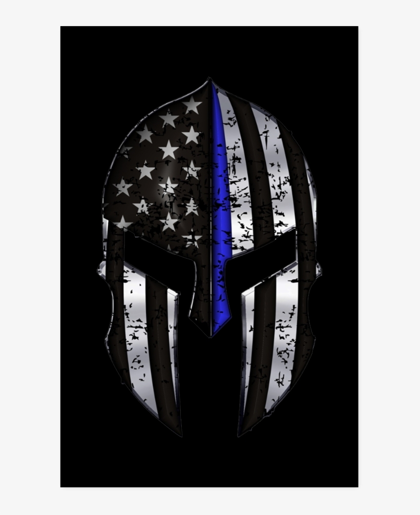 Thin Blue Line Flag Poster - Thin Blue Line Warrior To Protect & Serve Blue, transparent png #2055808