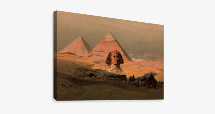 The Pyramids At Giza And The Sphinx In Egypt Canvas - Pyramid And Sphinx Birdeyes View, transparent png #2056139