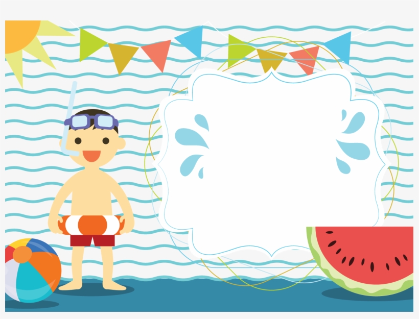 Summer Clipart Swimming Pool - Swimming Pool Invitation Cards, transparent png #2056140