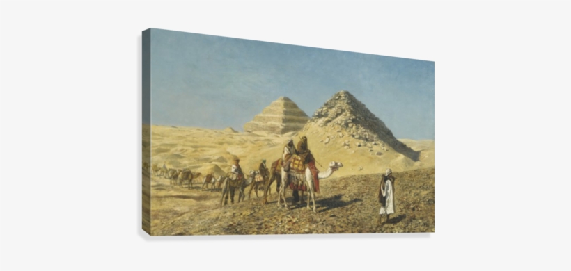 Caravan And Pyramids Canvas Print - Camel Caravan Amid The Pyramids. Egypt, transparent png #2056320