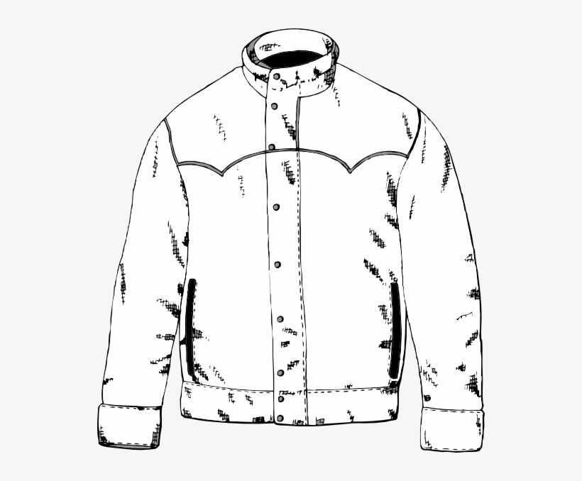Svg Transparent Download Jacket Clip Art At Clker Com - Black And White Jacket Png, transparent png #2056435