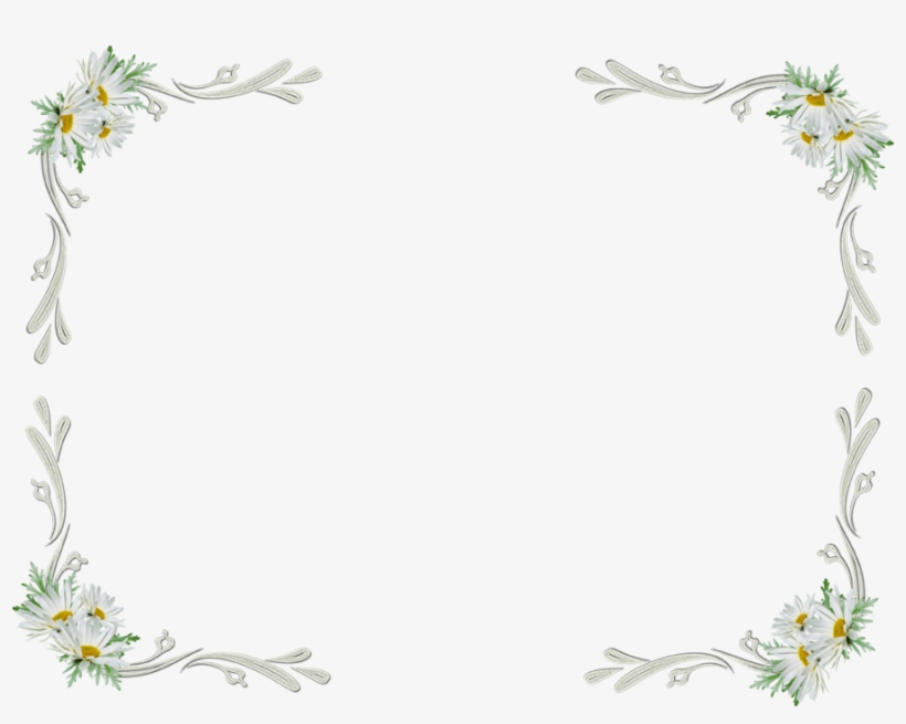 White Floral Border Transparent - White Flower Frame Png - Free