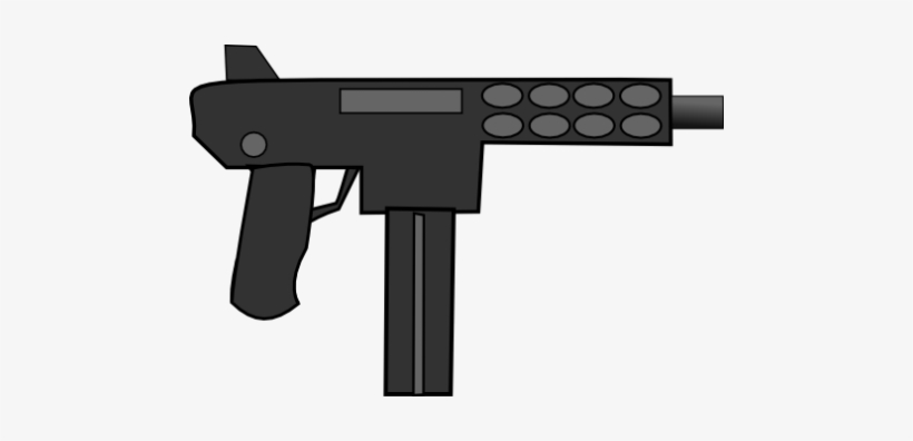 Image Black And White Stock Rifle Png Clipground Machine - Uzi Clip Art Png, transparent png #2057589