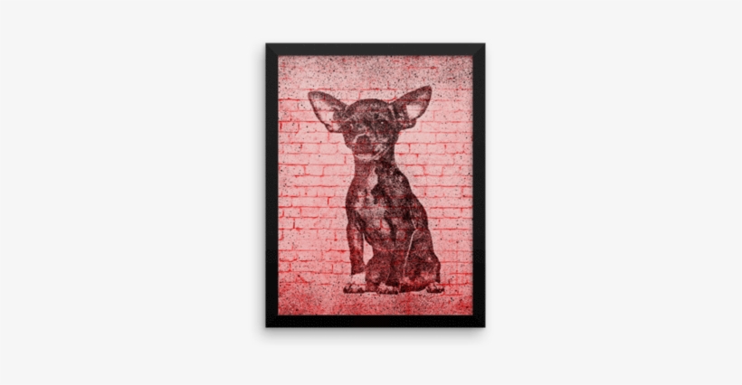 Chihuahua On Wall Framed Poster - Poster, transparent png #2058833