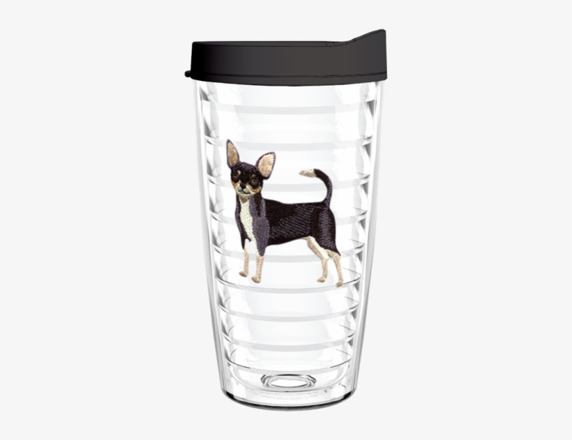 Chihuahua 16oz Tumbler - Usa Flag 16 Oz Insulated Tumbler With Blue Lid And, transparent png #2058872
