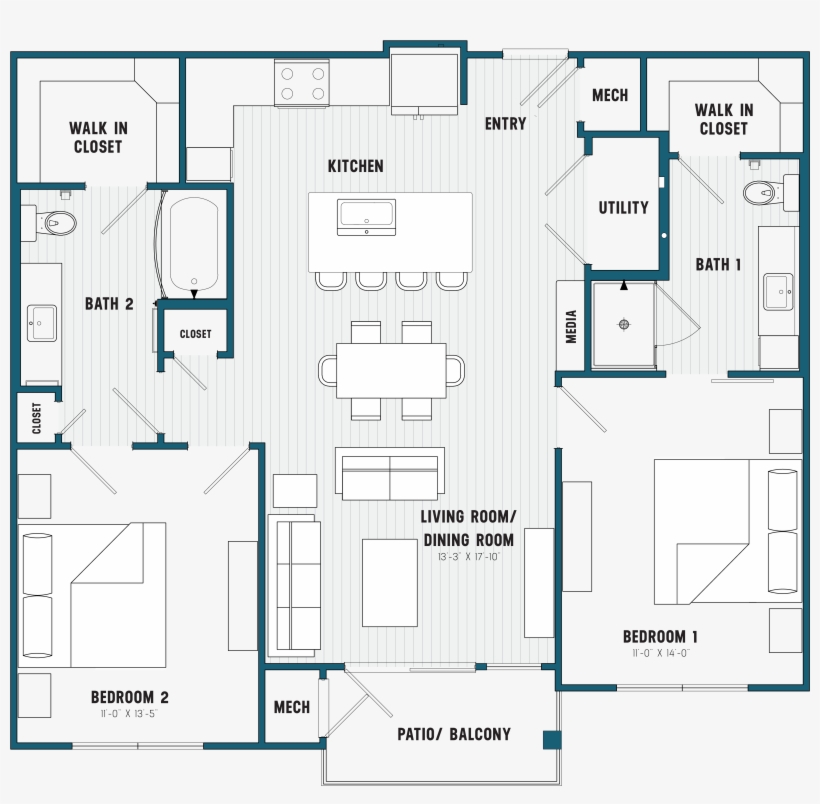 Newfloorplanc2-01 - Floor Plan, transparent png #2059279