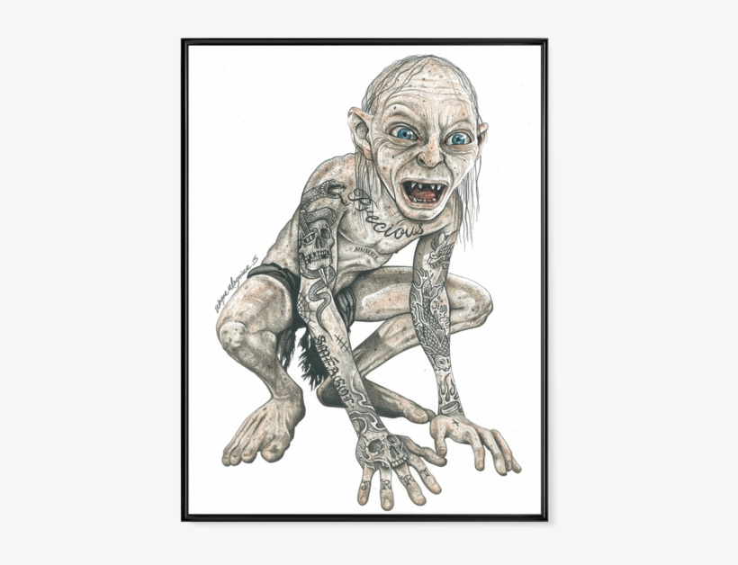 Inked Gollum - Poster - Inked - Gollum - Unisex Tank / Sublimation / L, transparent png #2059297