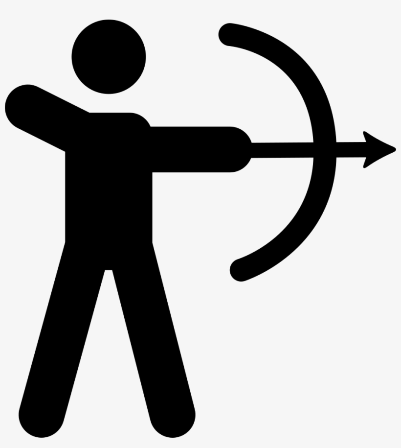 Png File Svg - Stickman With Bow And Arrow, transparent png #2059401