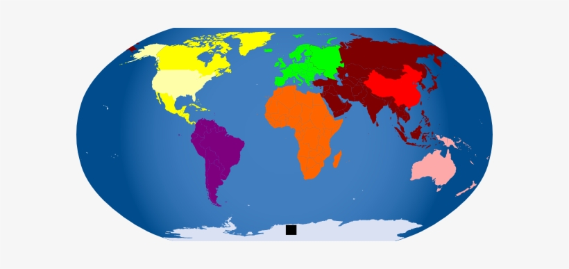Worldmap Of Continents - Continents Colored, transparent png #2060201