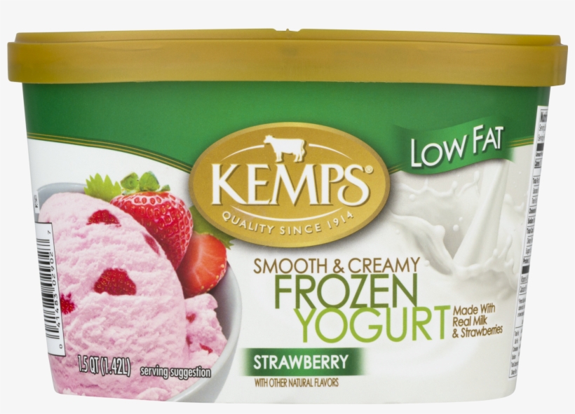 Kemps Frozen Yogurt, Low Fat, Strawberry - 1.5 Qt, transparent png #2060377
