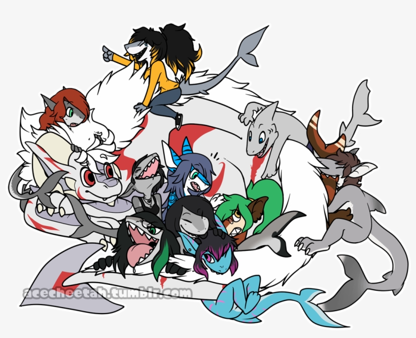 Horde Of Sharks - Cartoon, transparent png #2060737