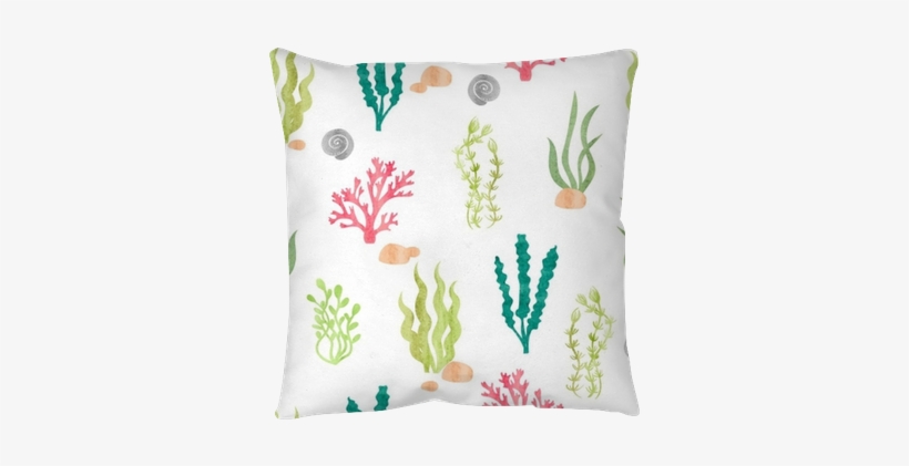 Watercolor Seamless Pattern With Corals, Seaweeds, - Algas Marinas Para Cortar, transparent png #2062928
