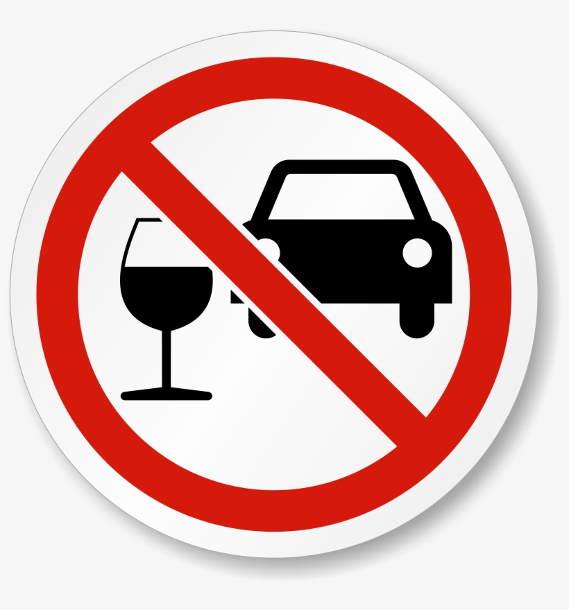 Don't Drink And Drive Iso Prohibition Symbol Label - Dont Drink And Drive, transparent png #2063021