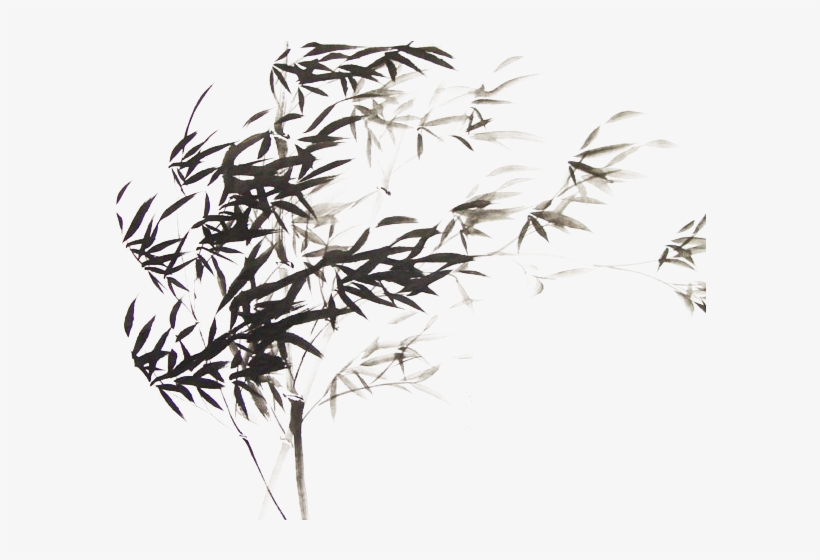 I Ching Bamboo Four Gentlemen Ink Wash Painting Inkstick - 竹子 背景, transparent png #2063556