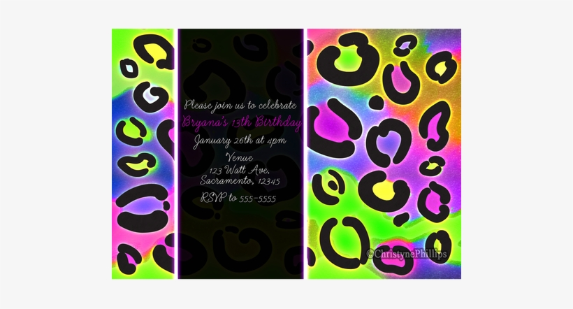 Colorful Rainbow Cheetah Leopard Print Girls Birthday - Leopard, transparent png #2063692