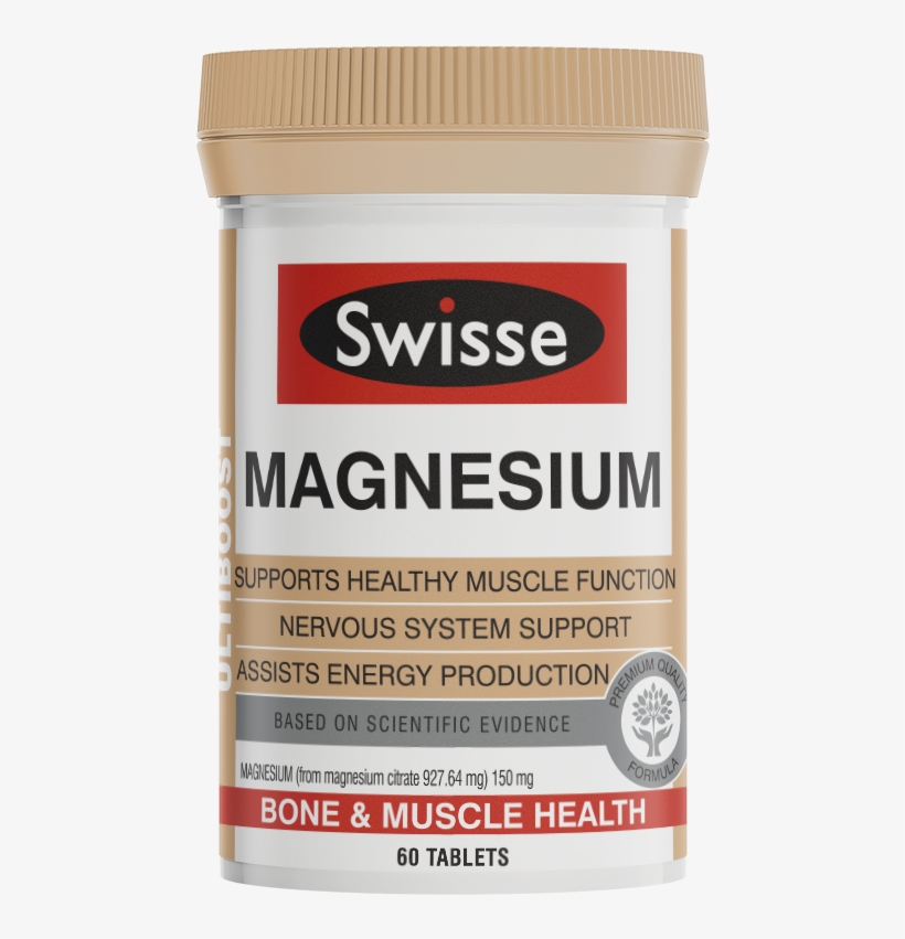 Swisse Ultiboost Magnesium - Swisse Ultiboost Magnesium 60 Tablets, transparent png #2064178
