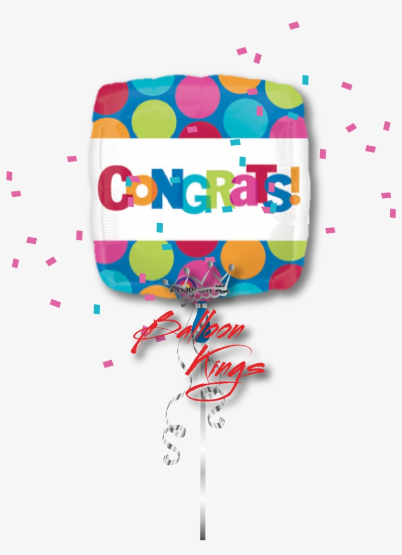 Congrats Dots - Cabana Dots Congratulations Dessert Plates - 17cm Paper, transparent png #2064354