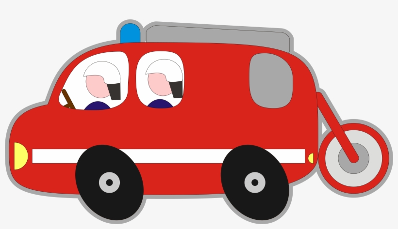 Png Black And White Clipart Firetruck - Fire Engine, transparent png #2064446