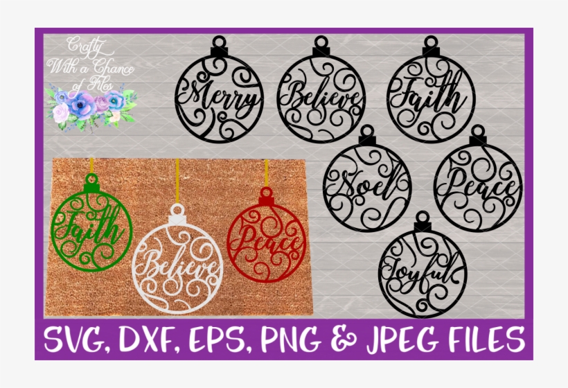 Christmas Word Ornaments Svg Christmas Flourish Baubles - Christmas Day, transparent png #2065221