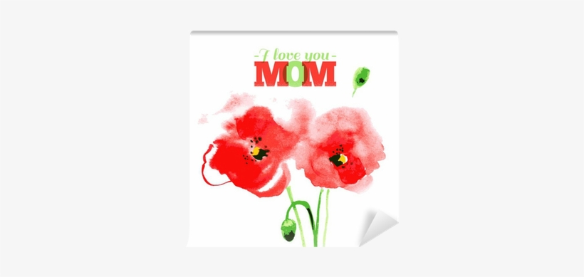 Beautiful Watercolor Paint Red Poppy - 15 X 13 X 4 , Biodegradable Cotton Tote With Multi-color, transparent png #2065272