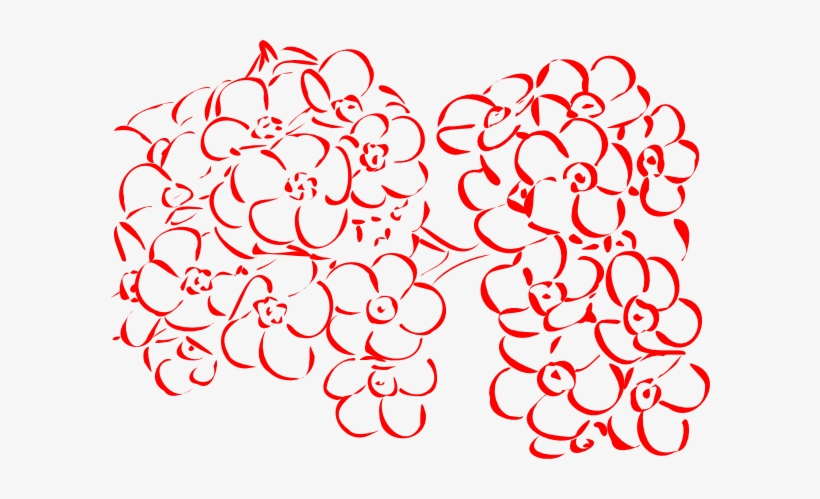 Red Outline Flowers Svg Clip Arts 600 X 419 Px, transparent png #2065638