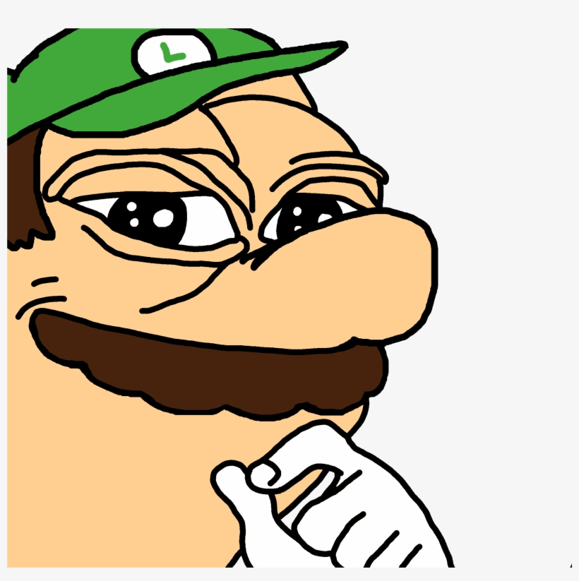 View Samegoogleiqdbsaucenao Smug Luigi , - Pepe The Frog Black And White, transparent png #2065668