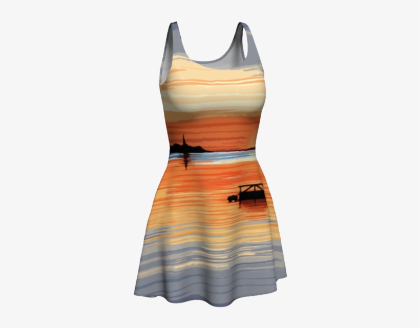Sunset Harbor Women's Flare Dress - Dress, transparent png #2067595