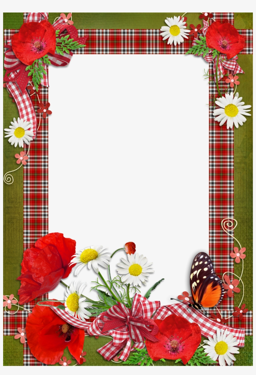 Borders And Frames, Page Borders, Borders For Paper, - Flower Photo Frames Design Png, transparent png #2067988