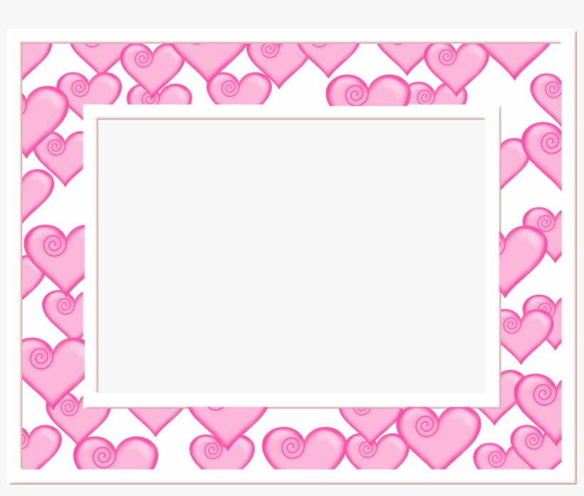 Free Pink And White Heart Frame Valentine's Day Graphic - Heart Frame ...