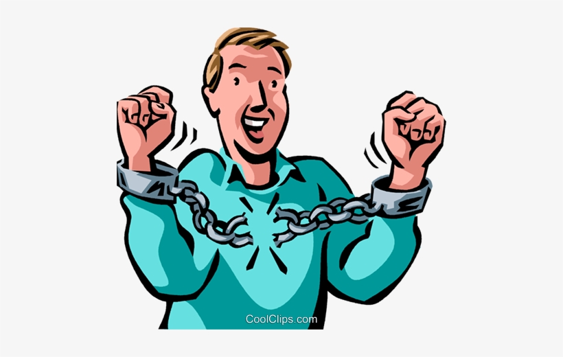 Man Breaking Free From Handcuffs Royalty Free Vector - Person Breaking Out Of Handcuffs, transparent png #2069568