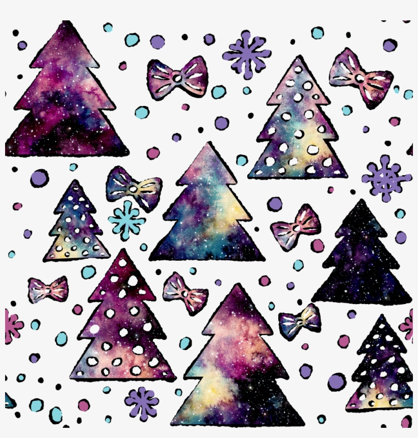 Hand Drawn Colorful Gradient Christmas Tree Background - Illustration, transparent png #2070597