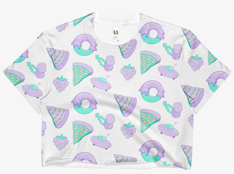 New 2017 Summer Pizza Ufo All Over Crop Top Made In - Octopus, transparent png #2071011