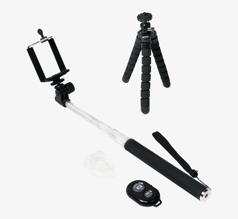 Produktbild (png) - Selfie Stick Logilink Set Black, Silver, transparent png #2071039