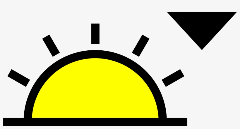 A Drawing Of A Sun Setting Clipart - Sunset Symbol, transparent png #2074789