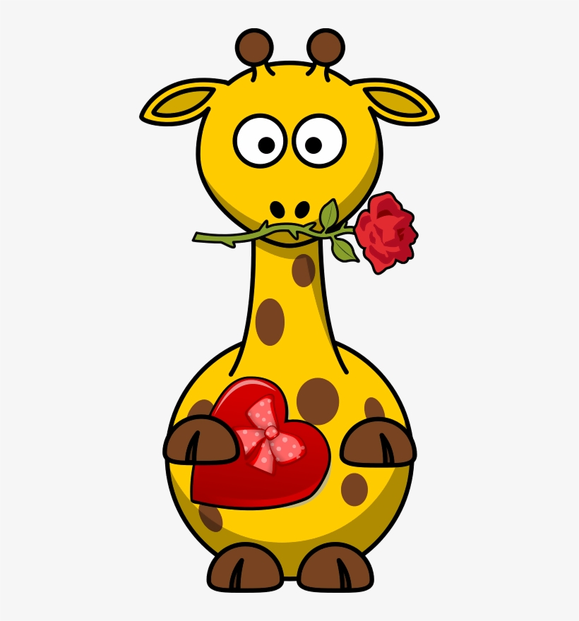 Giraffe's Lover - Cartoon Giraffe Valentine, transparent png #2075000