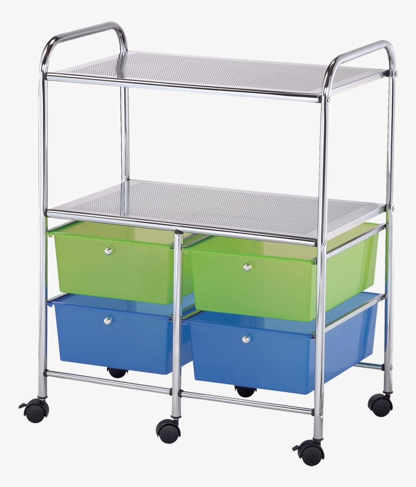 Blue Hills Studio Storage Cart, 4 Drawers And 2 Shelves, - Blue Hills Studio Rolling Cart With Shelf, transparent png #2075698