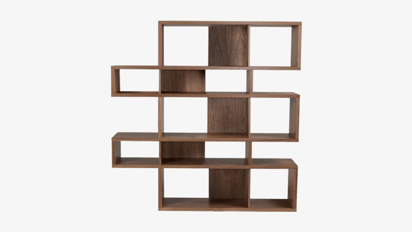 Storage Bookshelf With Chequered Shelves - Contemporary Wood Bookshelf Png, transparent png #2075700