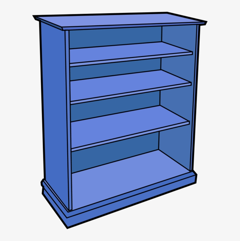 Shelf Clipart Transparent - Empty Book Shelf Clip Art, transparent png #2076035