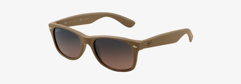 Ray Ban Rb2132 New Wayfarer Matte Beige Polarised Sunglasses - Ray Ban Wayfarer Blue, transparent png #2077409