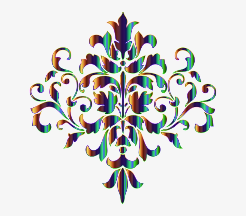 Damask, Decorative, Ornamental, Vintage, Classic - Damask Stencil, transparent png #2078390